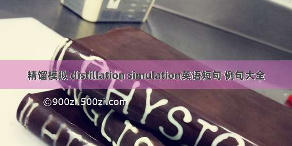 精馏模拟 distillation simulation英语短句 例句大全