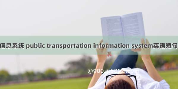 公共交通信息系统 public transportation information system英语短句 例句大全