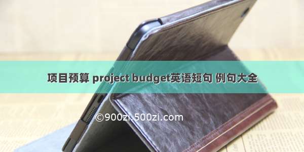 项目预算 project budget英语短句 例句大全