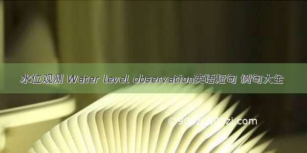 水位观测 Water level observation英语短句 例句大全