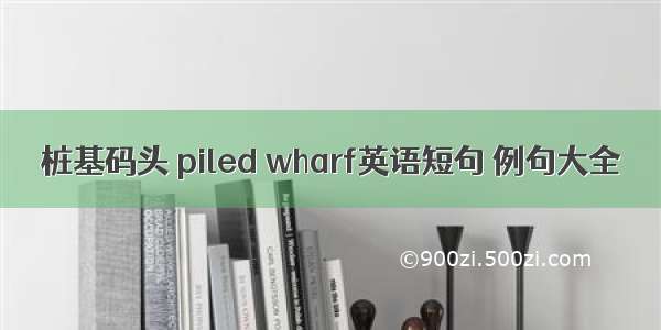 桩基码头 piled wharf英语短句 例句大全