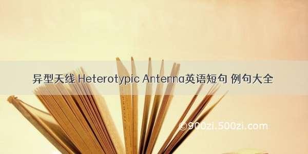 异型天线 Heterotypic Antenna英语短句 例句大全