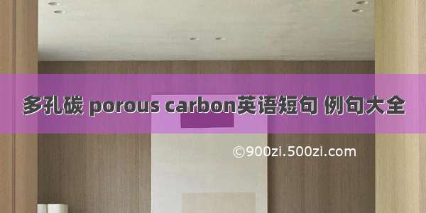 多孔碳 porous carbon英语短句 例句大全