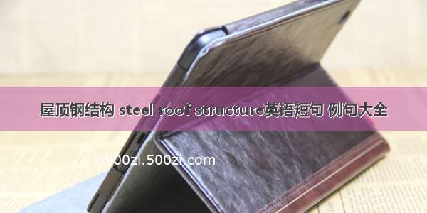 屋顶钢结构 steel roof structure英语短句 例句大全