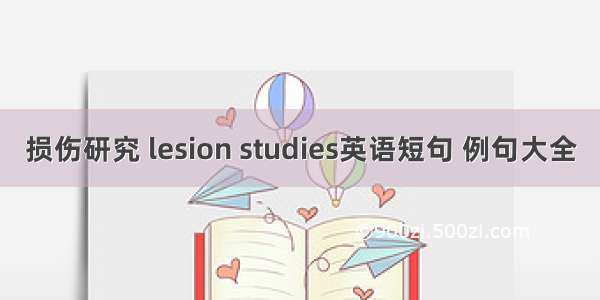 损伤研究 lesion studies英语短句 例句大全