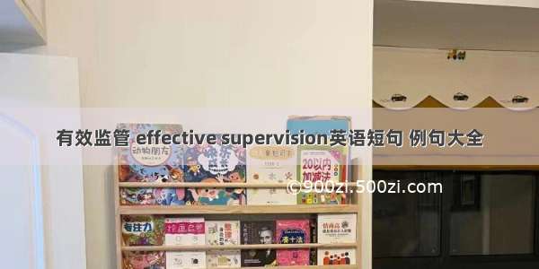 有效监管 effective supervision英语短句 例句大全