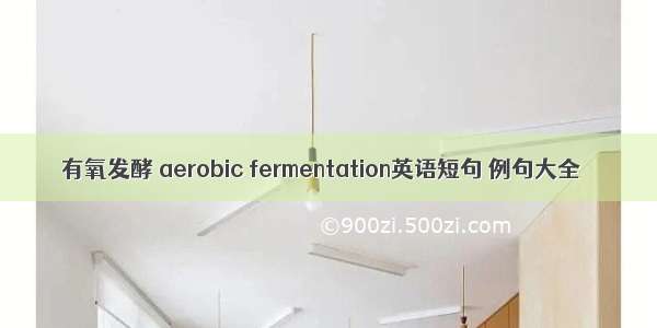 有氧发酵 aerobic fermentation英语短句 例句大全