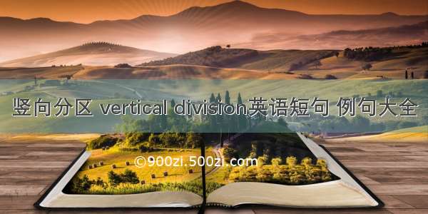 竖向分区 vertical division英语短句 例句大全