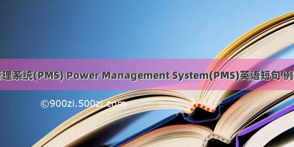 功率管理系统(PMS) Power Management System(PMS)英语短句 例句大全