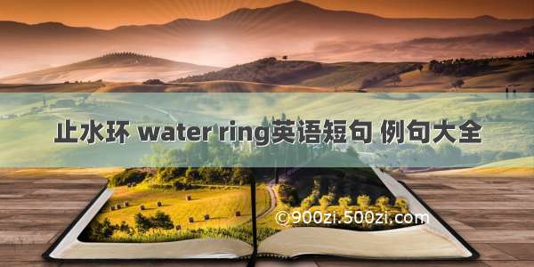 止水环 water ring英语短句 例句大全