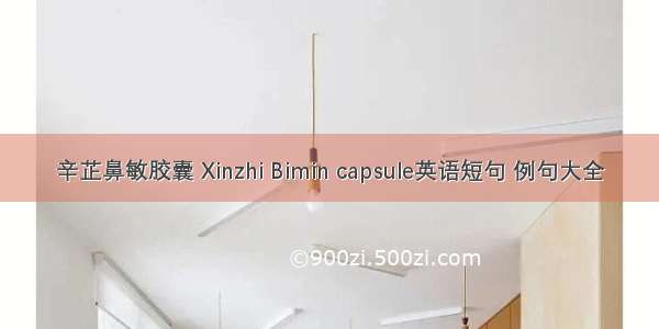 辛芷鼻敏胶囊 Xinzhi Bimin capsule英语短句 例句大全