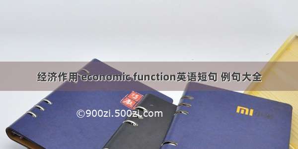 经济作用 economic function英语短句 例句大全