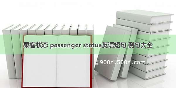 乘客状态 passenger status英语短句 例句大全