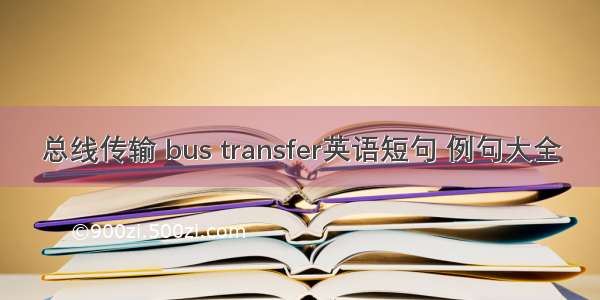 总线传输 bus transfer英语短句 例句大全