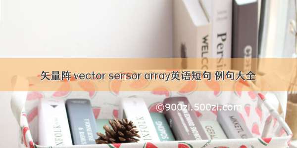 矢量阵 vector sensor array英语短句 例句大全