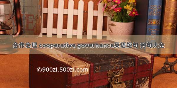 合作治理 cooperative governance英语短句 例句大全