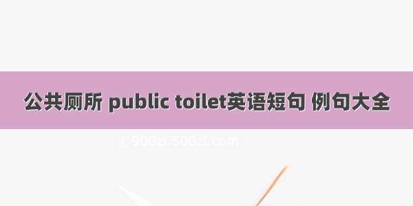 公共厕所 public toilet英语短句 例句大全