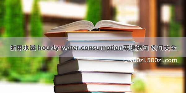 时用水量 hourly water consumption英语短句 例句大全