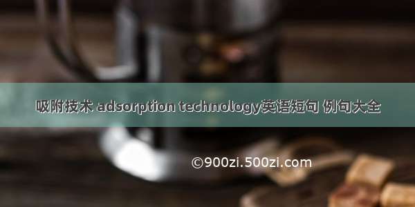 吸附技术 adsorption technology英语短句 例句大全