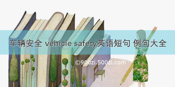 车辆安全 vehicle safety英语短句 例句大全