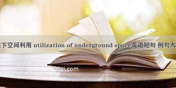 地下空间利用 utilization of underground space英语短句 例句大全