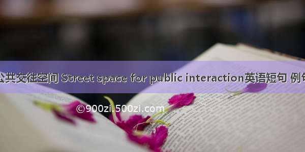 街道公共交往空间 Street space for public interaction英语短句 例句大全