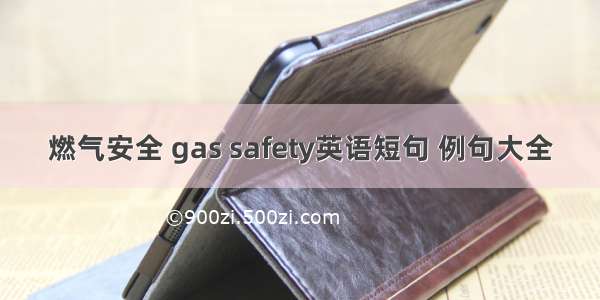 燃气安全 gas safety英语短句 例句大全