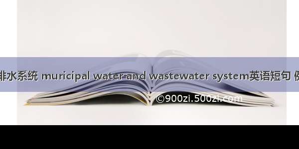 城市给排水系统 muricipal water and wastewater system英语短句 例句大全