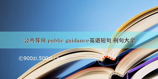 公共导向 public guidance英语短句 例句大全