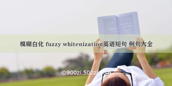 模糊白化 fuzzy whitenization英语短句 例句大全