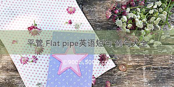 平管 Flat pipe英语短句 例句大全