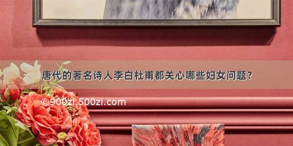 唐代的著名诗人李白杜甫都关心哪些妇女问题？