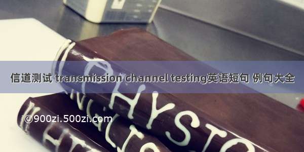 信道测试 transmission channel testing英语短句 例句大全