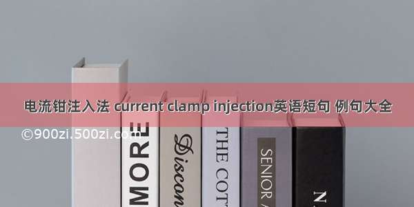 电流钳注入法 current clamp injection英语短句 例句大全