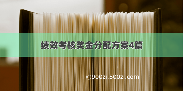 绩效考核奖金分配方案4篇