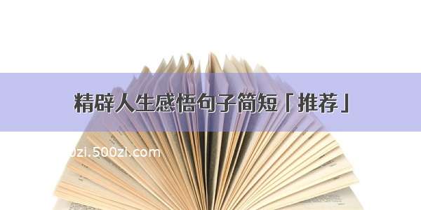 精辟人生感悟句子简短「推荐」