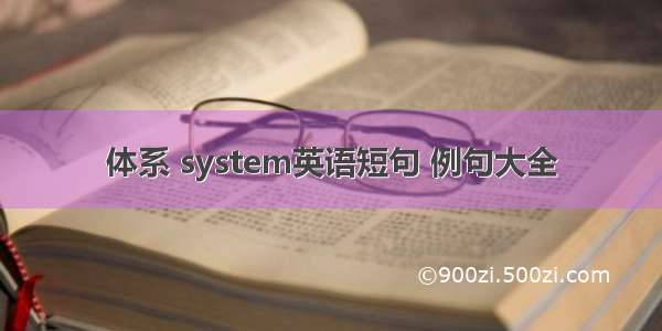 体系 system英语短句 例句大全