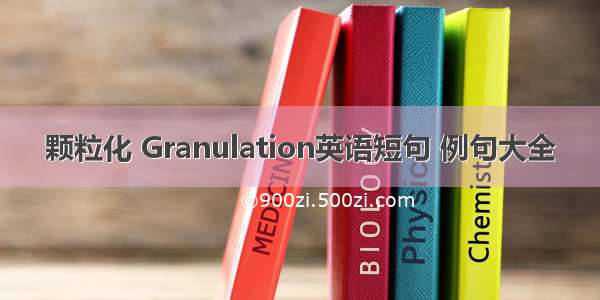 颗粒化 Granulation英语短句 例句大全