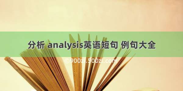 分析 analysis英语短句 例句大全