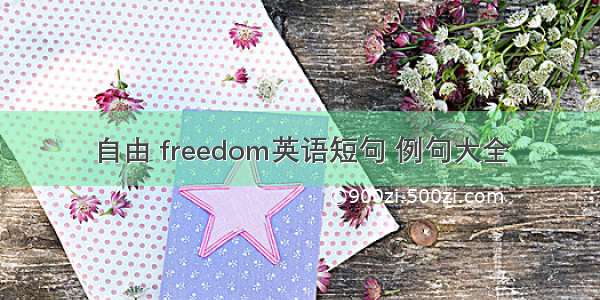 自由 freedom英语短句 例句大全