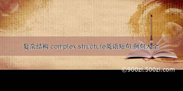 复杂结构 complex structure英语短句 例句大全
