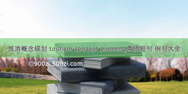 旅游概念规划 tourism concept planning英语短句 例句大全