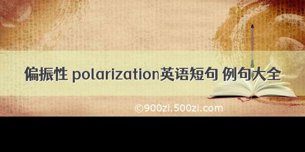 偏振性 polarization英语短句 例句大全