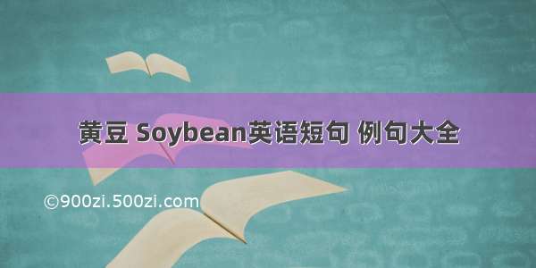 黄豆 Soybean英语短句 例句大全