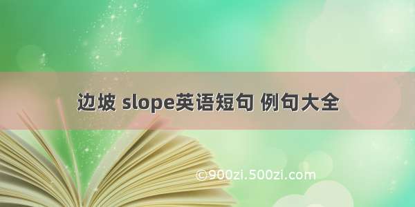 边坡 slope英语短句 例句大全