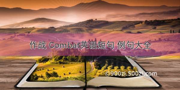 作战 Combat英语短句 例句大全