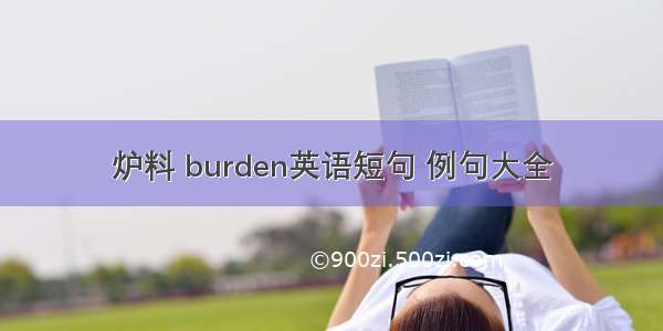 炉料 burden英语短句 例句大全