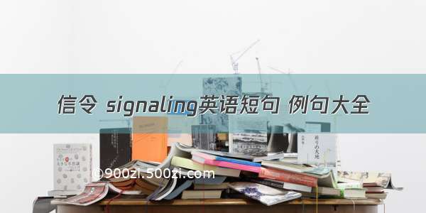 信令 signaling英语短句 例句大全