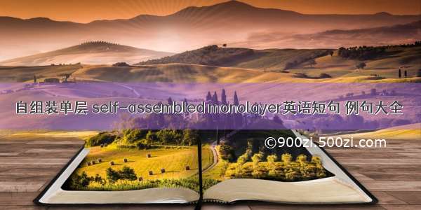 自组装单层 self-assembled monolayer英语短句 例句大全