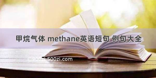 甲烷气体 methane英语短句 例句大全
